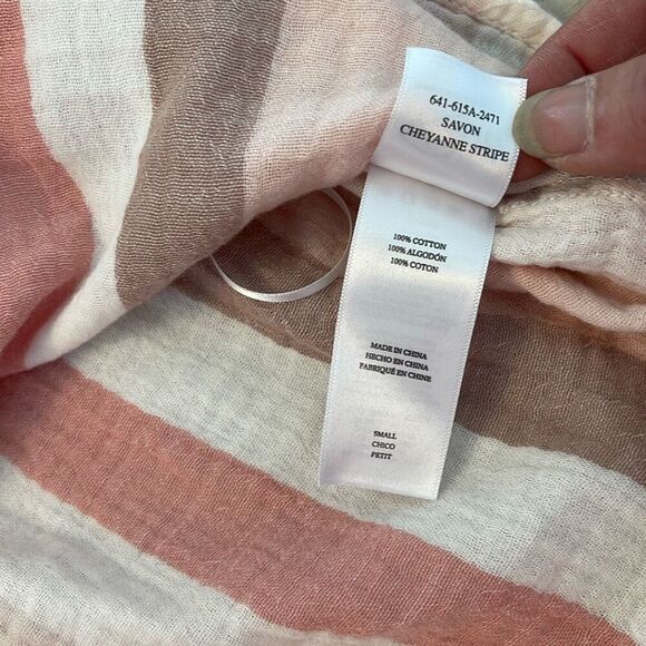 Rails Womens Savon Cheyanne Striped Cotton Blouse Top Pink Size Small‎ - Picture 7 of 9